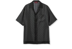 Bowling-Shirt aus Seidentwill mit Print