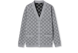 Cardigan reversibile in lana GG jacquard
