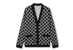Reversible GG wool jacquard cardigan