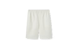 Linen shorts with embossed logo