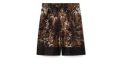Shorts aus Seidentwill mit Print
