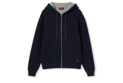 Printed double jersey viscose zip jacket