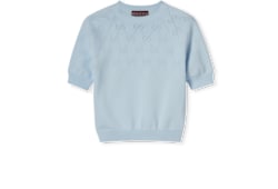 Top de cuello redondo de algodón con GG