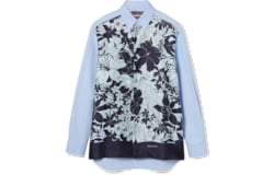 Chemise en twill de soie et coton avec imprimé