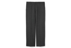 Pantalon en grisaille de laine avec broderie