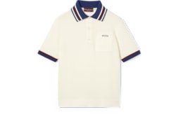 Polo in piquet di cotone con intarsio