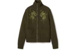 Wool knit cardigan with embroidery