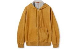 Suede zip sweatshirt with embossed logo