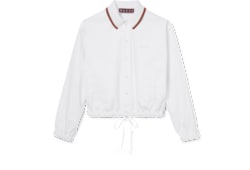 Bluse aus Baumwollpopeline mit Kordelzug