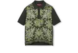 Polo de punto de algodón y seda estampado