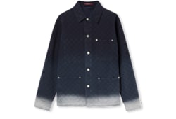 Camicia in denim di cotone GG jacquard con effetto bleached