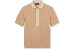 Rib cotton polo T-shirt with embroidery