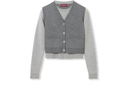 Oberteil aus Wolle und Seide mit Westen-Overlay