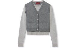 Wool silk top with vest overlay