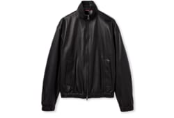 Blouson aviateur en cuir avec logo