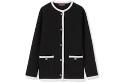 Cardigan aus Wolltweed mit Stickerei