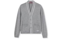 Cardigan aus feinem Wollstrick mit Intarsie