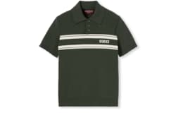 Polo en soie et coton avec intarsia