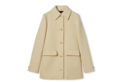 Textured wool tweed coat