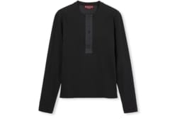 Camiseta de algodón acanalado con bordado