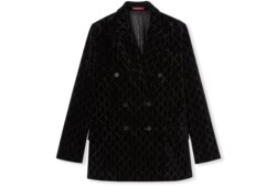 Blazer aus Baumwollsamt mit Stickerei