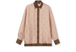 Printed silk twill shirt