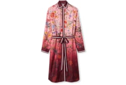 Robe chemise en twill de soie imprimé