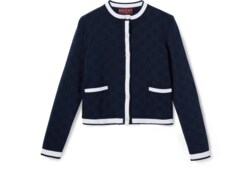 Cardigan en jacquard de coton fin à motif GG