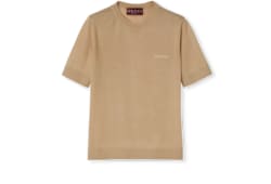 Cashmere and silk top with intarsia