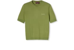 Top in cashmere e seta con intarsio