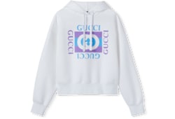 Sweatshirt aus Baumwolle mit Kapuze und Print