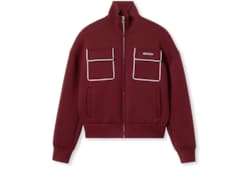 Sudadera de punto con cremallera y logotipo