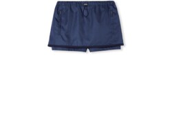 Skort in gabardina di nylon con logo in metallo