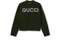Wool top with Gucci intarsia