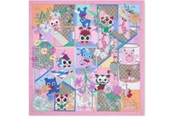 Carré en twill de soie à imprimé Gucci Besties