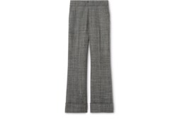 Wool grisaille pants with embroidery