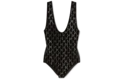 Chenille bodysuit with GG crystals