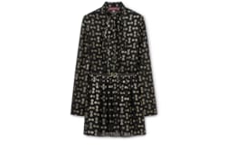 Kleid aus Seiden-Fil-Coupé mit Horsebit