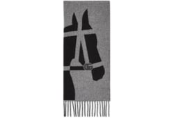 Wool scarf with jacquard motif