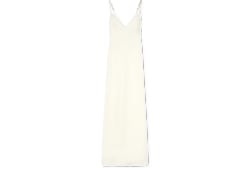 Shiny satin dress with crystal Horsebit