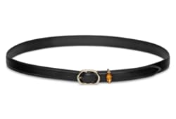 Thin belt with oval buckle