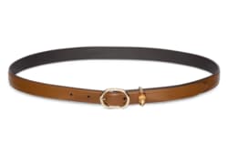 Thin belt with oval buckle