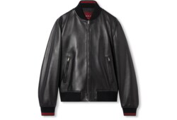 Bomberjacke aus Leder mit Web