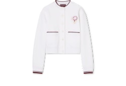 Cardigan in jersey di cotone con ricamo