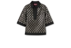 Top in tweed di lana lamé