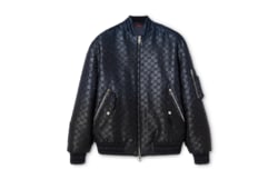 Chaqueta acolchada cremallera lamé y lona GG