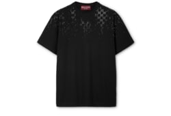 T-shirt in jersey di cotone con cristalli