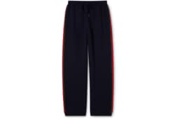 Pantalon décontracté en laine côtelée avec bande Web