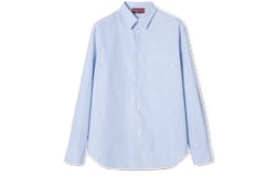 Camisa de popelina de algodón a rayas