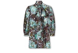 Printed silk twill dress